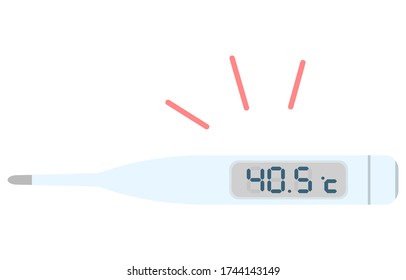 Ilustración de un termómetro que muestra 40,5 grados