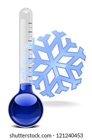 ilustración de un termómetro con copo de nieve