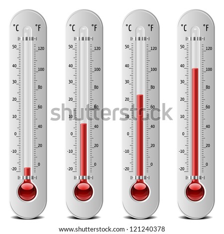 illustration of thermometers with different levels