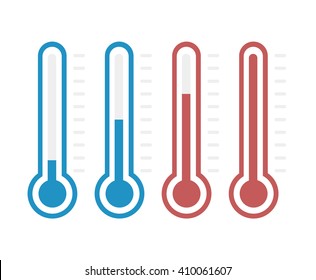 illustration of thermometers with different levels, flat style, EPS10.