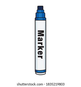 Illustration Of A Thick Blue Permanent Marker.