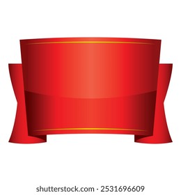 Ilustração de uma faixa de título espessa com um gradiente vermelho brilhante