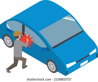 Illustration eines Diebstahls eines Autos