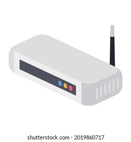 Illustration of thin modem router