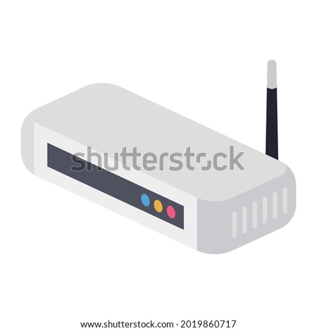 Illustration of thin modem router