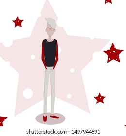 Illustration of a thin teen
