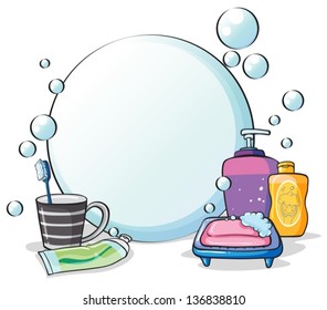 Illustration of the things needed for grooming on a white background