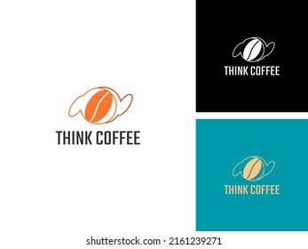 ILLUSTRATION THINK COFFEE SIMPLE TEMPLATE LOGO DESIGN VECTOR. GOOD FOR BRAND, COFFEE SHOP