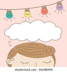 illustration of thinking concept, idea, put your text