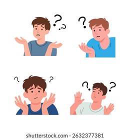 Illustration of a Thinking and Confused Man