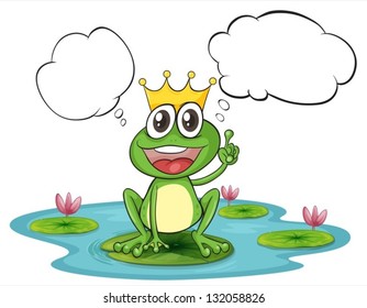 Illustration des Denkfrogs mit einer Krone auf weißem Hintergrund