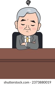 Illustration of a thinking male businessman