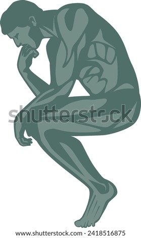 Illustration of a thinking man