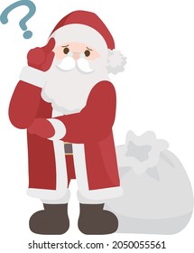 Illustration of thinking Santa Claus-whole body