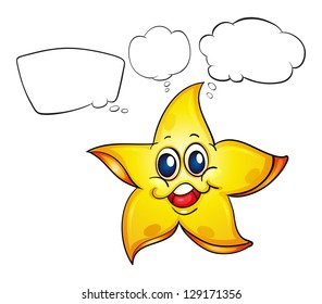 Illustration of a thinking star on a white backgrond