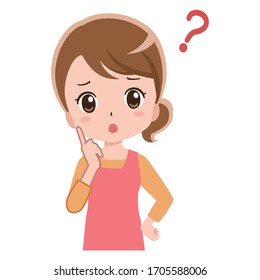 Illustration of a thinking woman	