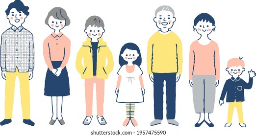 Illustration of a third generation family