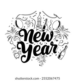 illustration of this year's new year celebration