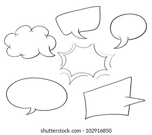 ilustración de burbujas de pensamiento y burbujas de habla