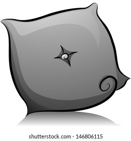 Illustration of Thow Pillow in Black and White