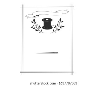 It is an illustration of a thread drawn in antique with ink.