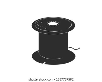 It is an illustration of a thread drawn in antique with ink.