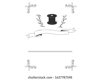 It is an illustration of a thread drawn in antique with ink.