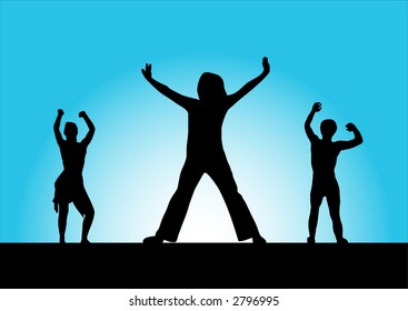 illustration of three Active people