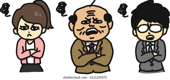 Illustration of three angry office workers.