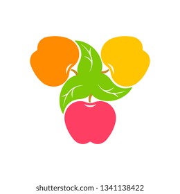 Illustration with three apples. The logotype for your company or fruit symbol for your projects.