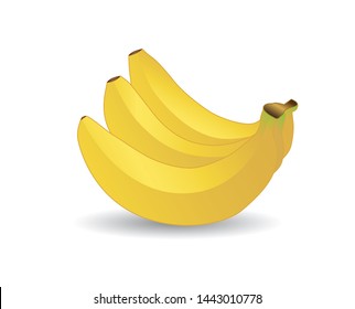 Illustration of three Banana with the shadow