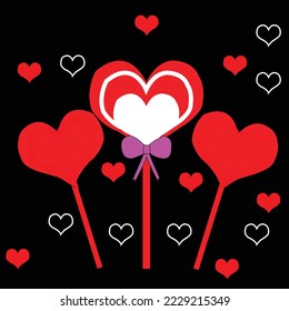 illustration three beautiful hearts on a background of scattered little hearts make valentine's day more romantic