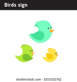 illustration of three birds, in a flat style