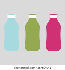 An illustration of three bottles. Plastic bottle for new design. Vector illustration
