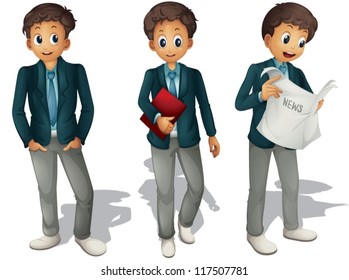 illustration of three boys on a white background