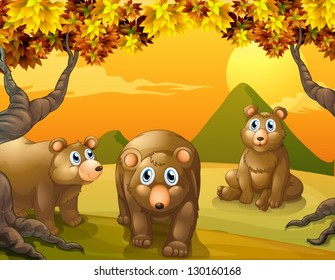 Illustration of the three brown bears