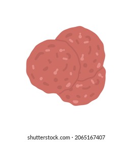 illustration of three burgers. food. ground beef. flat cartoon style. vector design