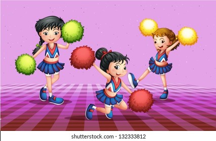 Illustration of the the three cheerdancers