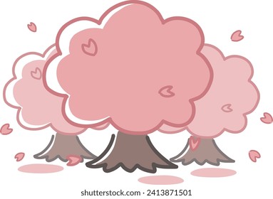 Illustration of three cherry trees