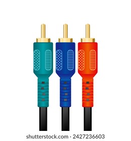 It is an illustration of the three -color component terminal RCA plug.
