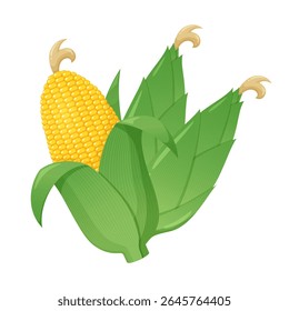 Illustration of three corn plants and no river