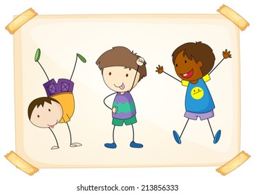 Ilustración de tres chicos diferentes