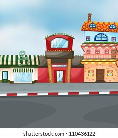 illustration of a three different building types