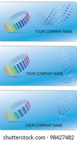 Illustration of three different business cards