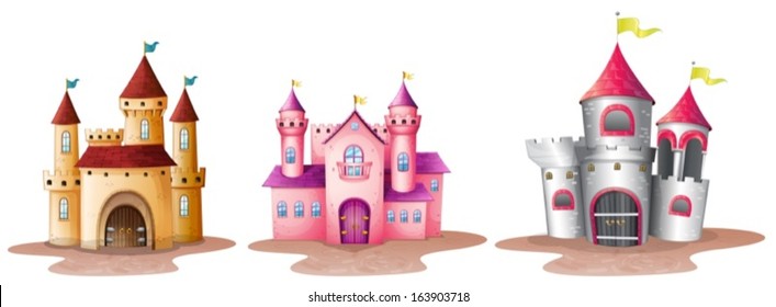 Illustration of the three different castles on a white background