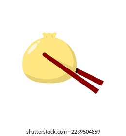 illustration of a three dumpling or dim sum. chinese food vector illustration.