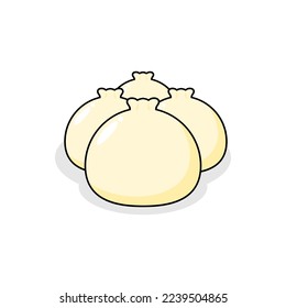 ilustración de tres maniquíes o dim sum. ilustración del vector alimentario chino.