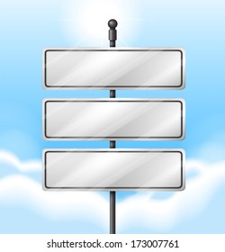 Illustration of the three empty signboards
