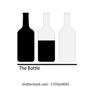 illustration of three filled and empty bottles
