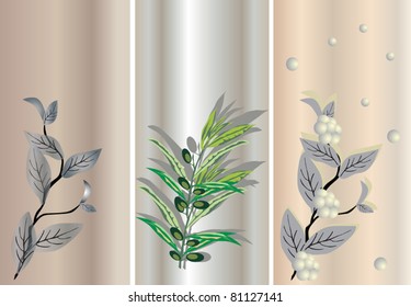 illustration with three foliage stripes
